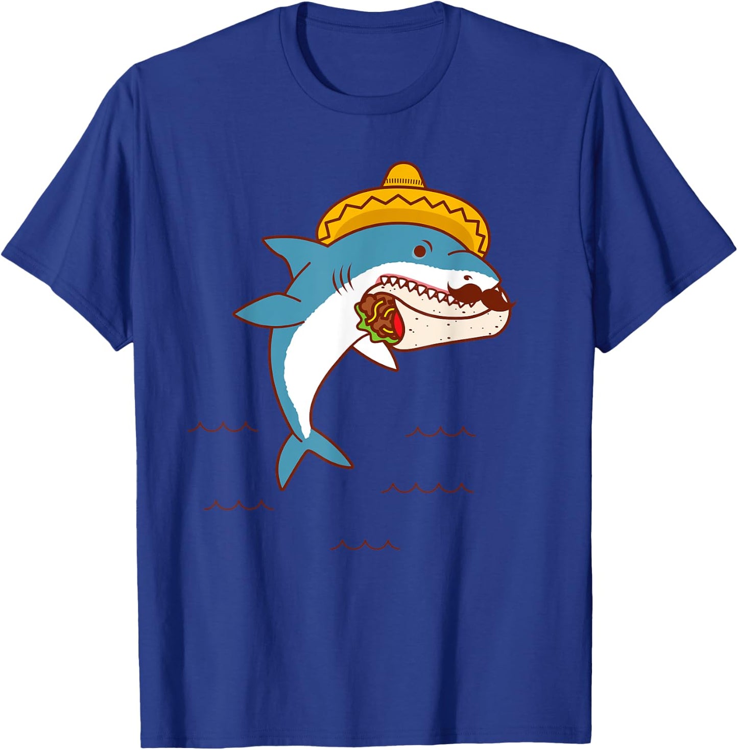 Mexican Shark Eating Burrito T-Shirt - T-Shirt | Royal