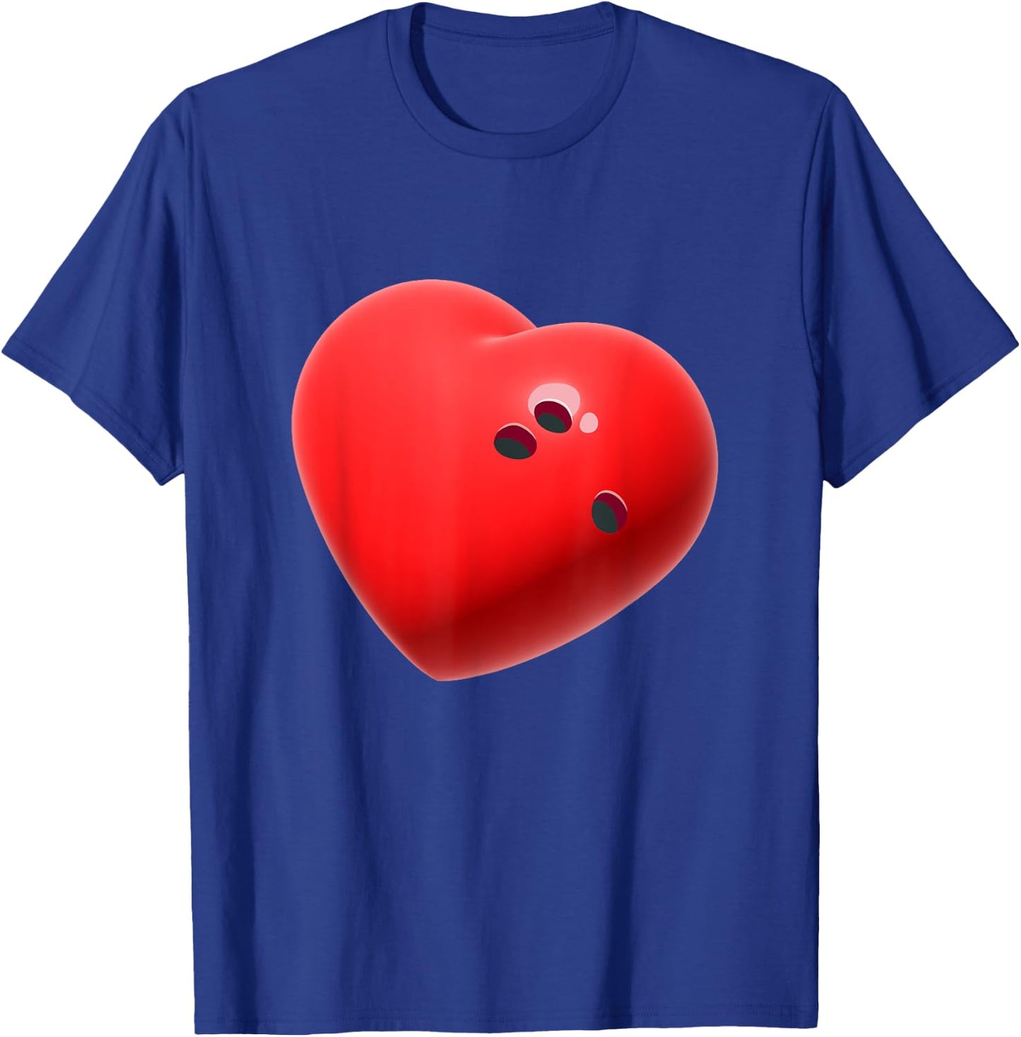 Love Bowling ball Hearts Bowling Lover Valentine's Day T-Shirt - T-Shirt | Royal