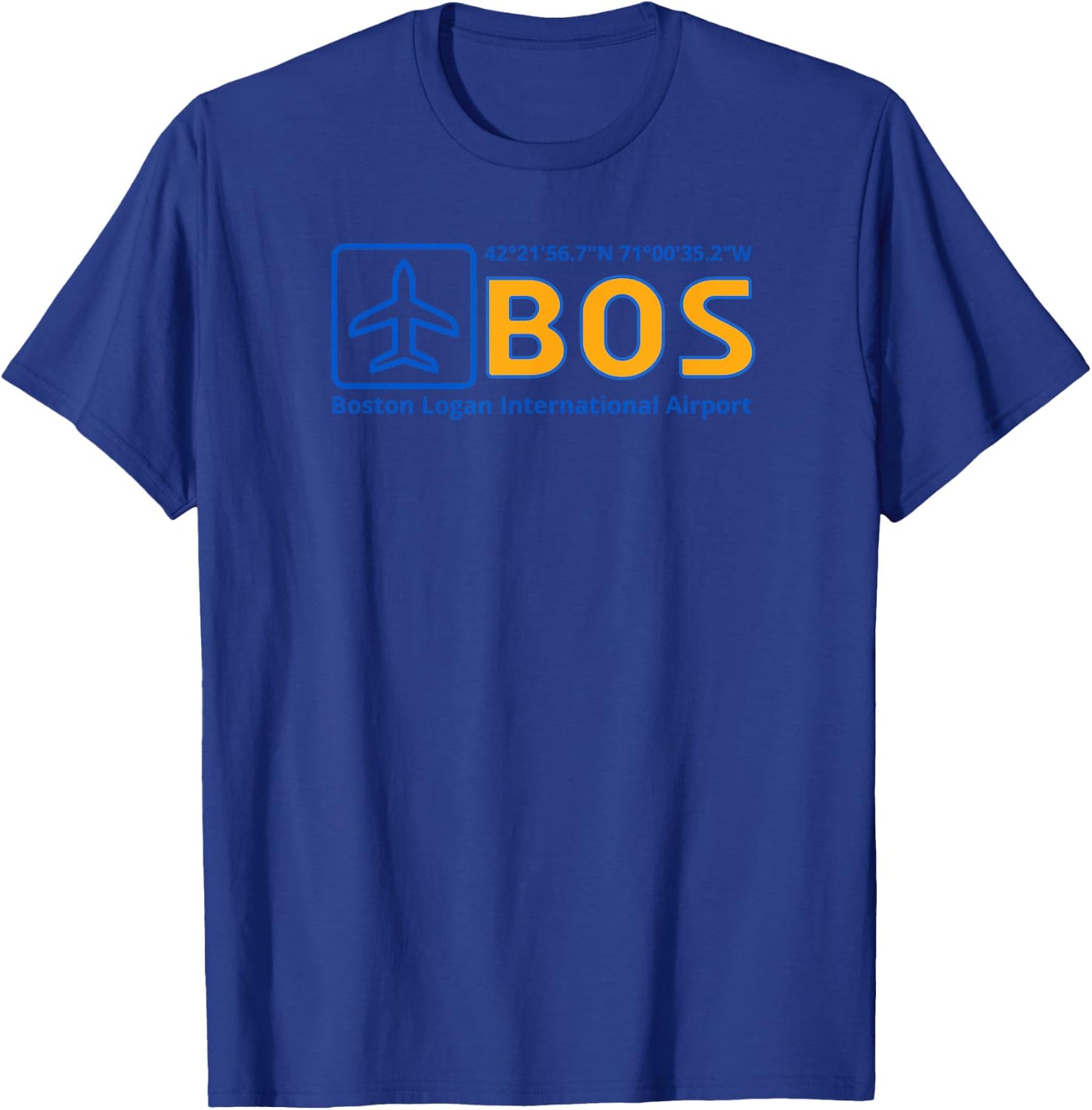 Boston Logan International Airport BOS Airport Area Code 617 T-Shirt - T-Shirt | Royal
