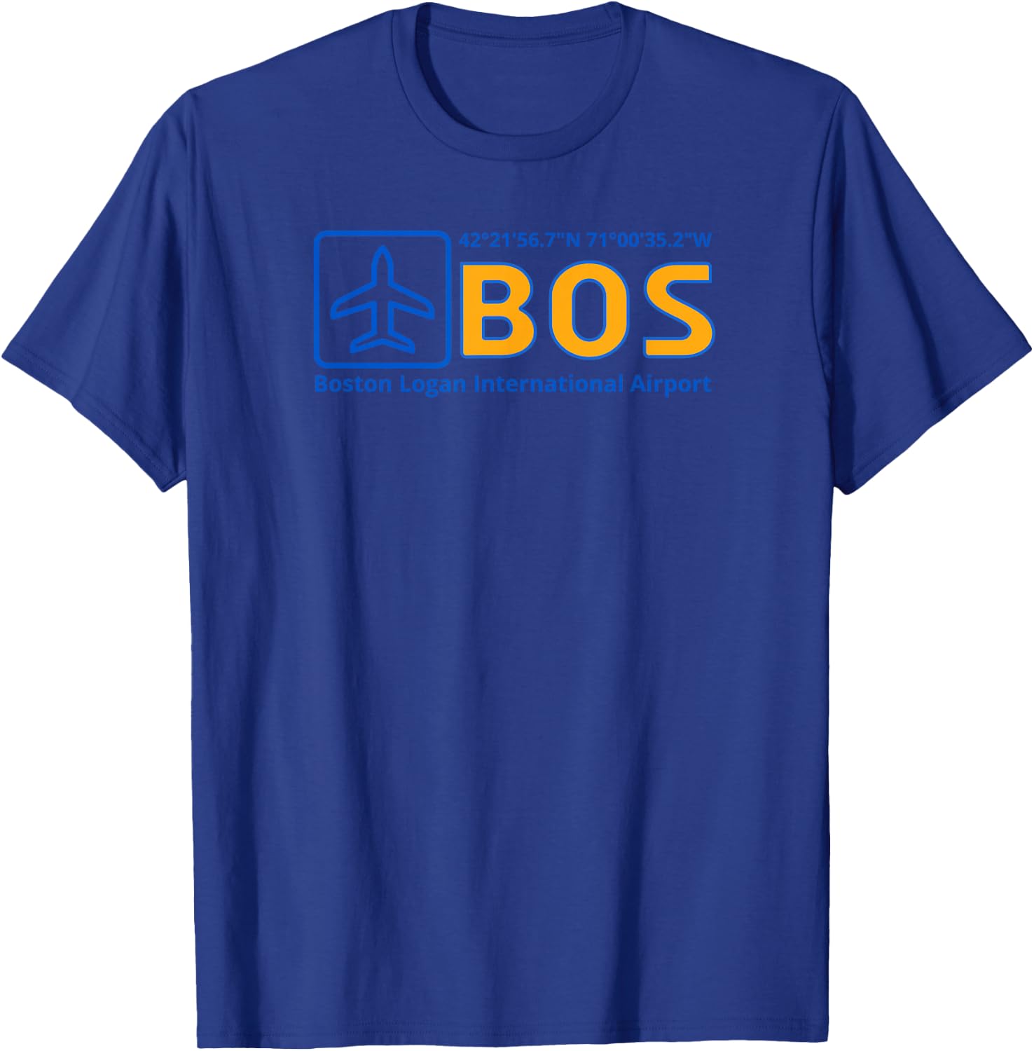 Boston Logan International Airport BOS Airport Area Code 617 T-Shirt - T-Shirt | Royal