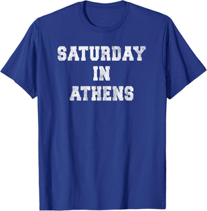 Saturday in Athens Georgia Sports Fan Tailgating Apparel T-Shirt - T-Shirt | Royal