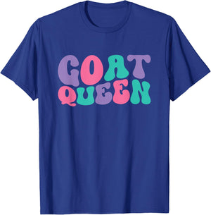 Goat Queen Goats Retro Vintage Wavy Groovy T-Shirt - T-Shirt | Royal