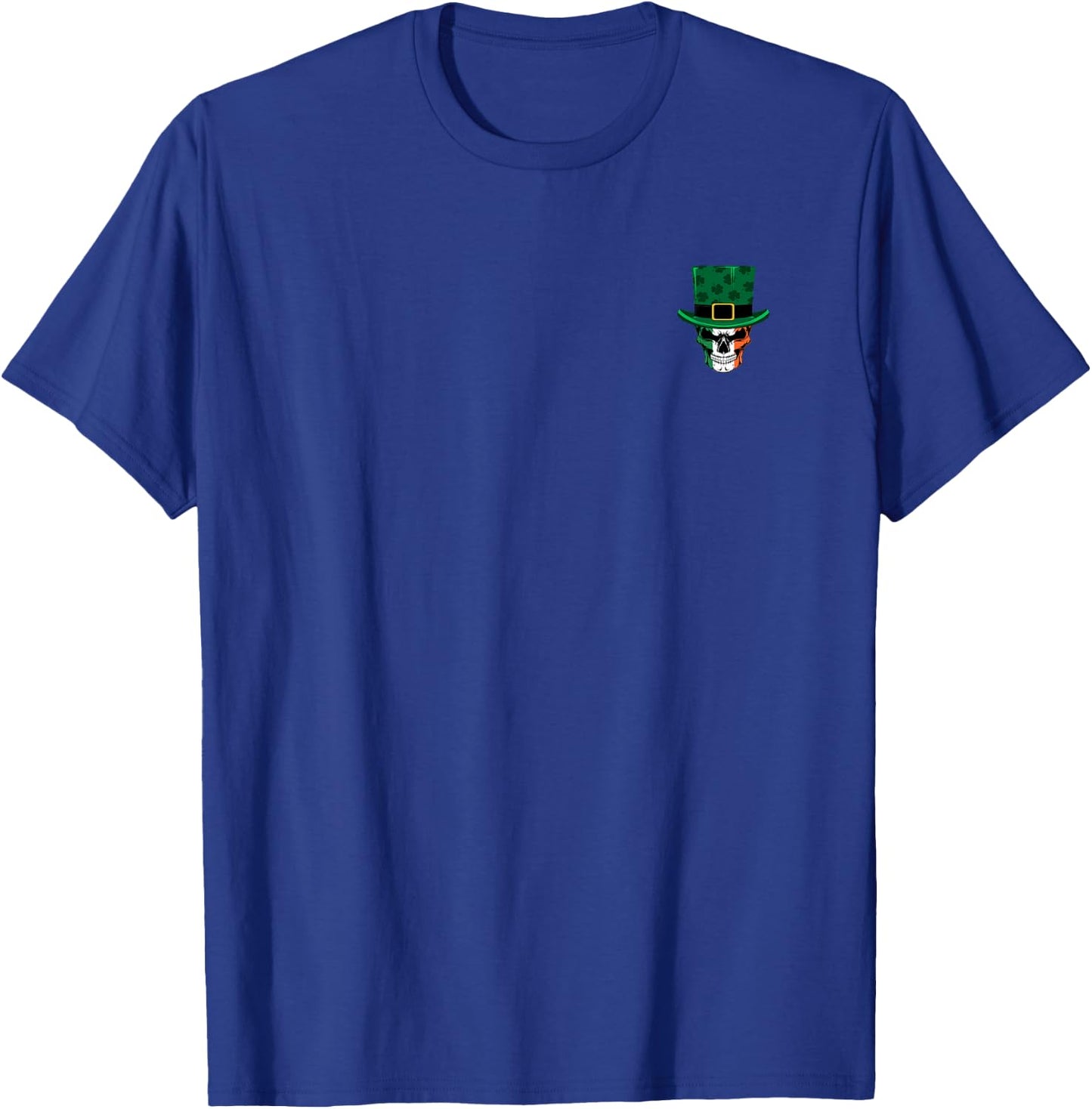 St Patricks Day Skull Flag Cheers Fuckers Double Side Print T-Shirt - T-Shirt | Royal