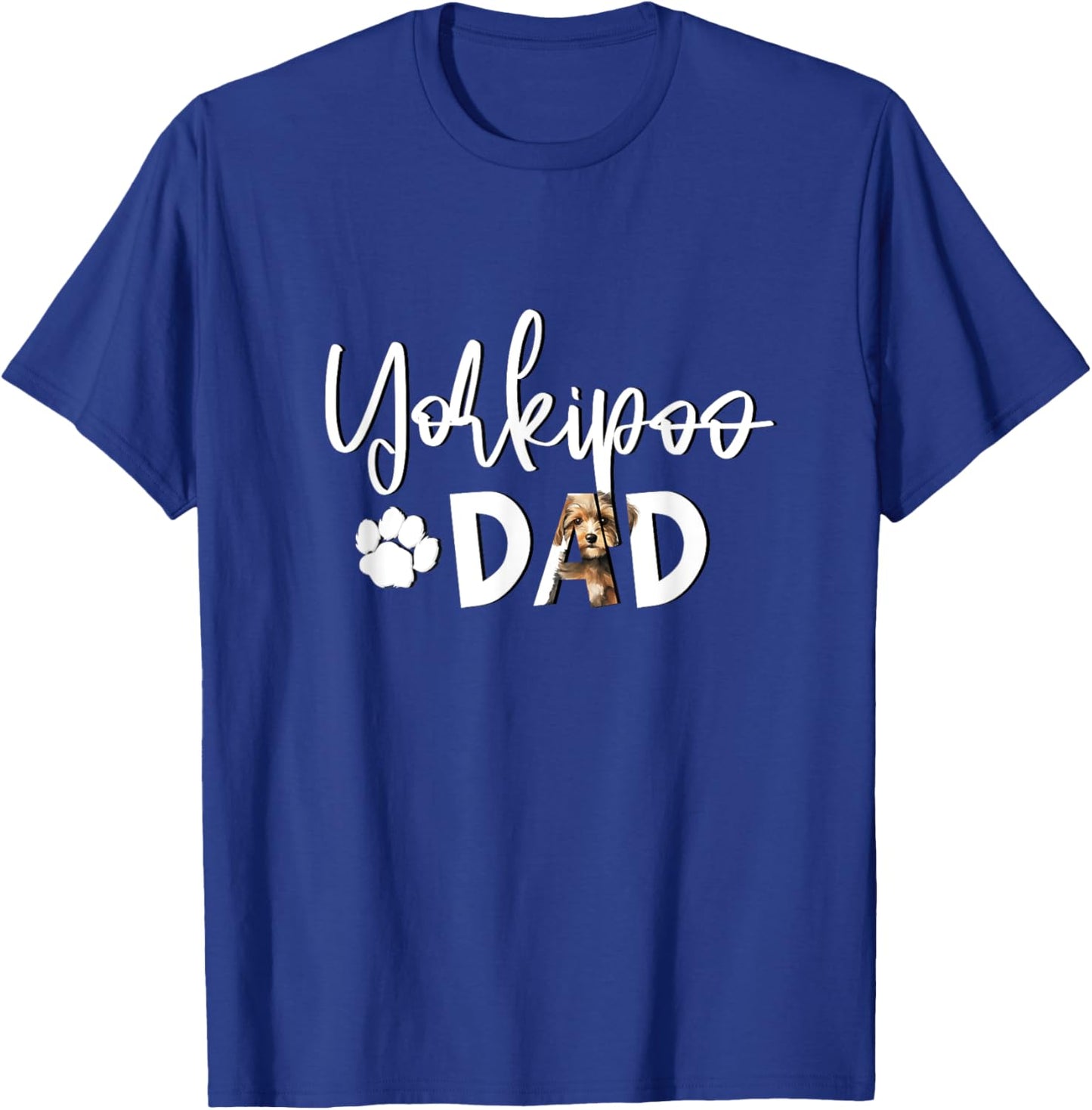 Yorkipoo Dad With Dog Paw T-Shirt - T-Shirt | Royal