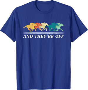 Funny Horse Racing Jockey Racer Derby Rider Track Race Gifts T-Shirt - T-Shirt | Royal