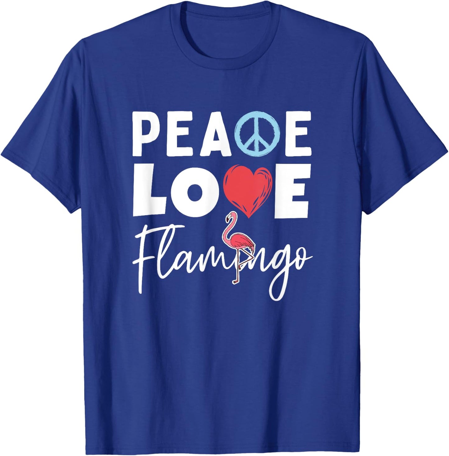 Zoo Keeper Gift Peace Love Flamingo T-Shirt - T-Shirt | Royal