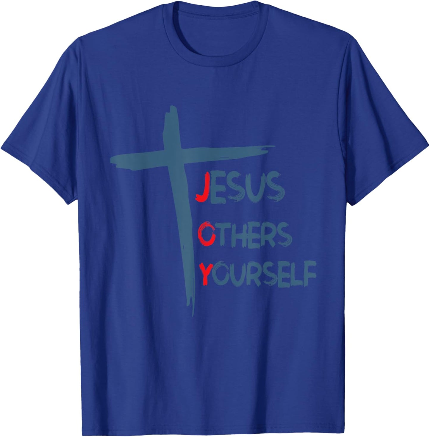 JOY Jesus Others Yourself Christian Cross T-Shirt - T-Shirt | Royal