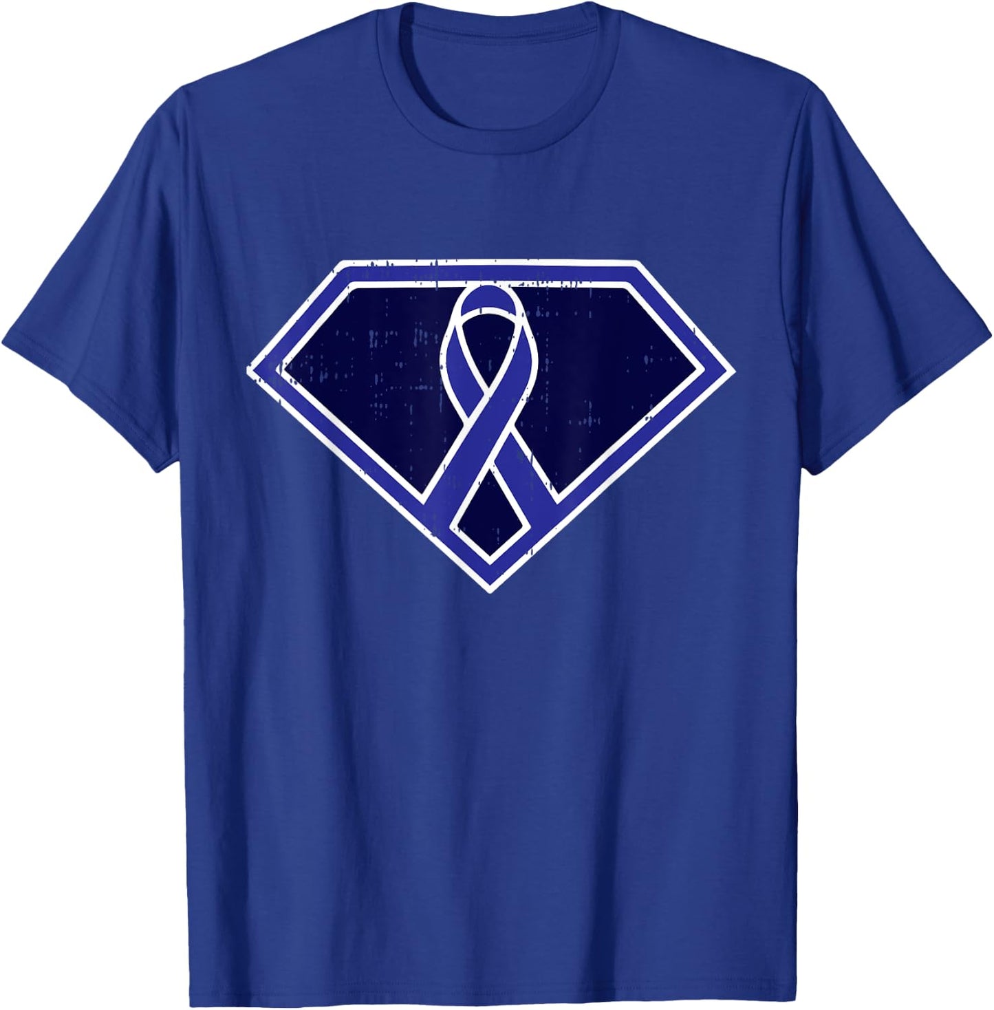 Superhero Colon Cancer Awareness Ribbon Warrior Fighter Gift T-Shirt - T-Shirt | Royal