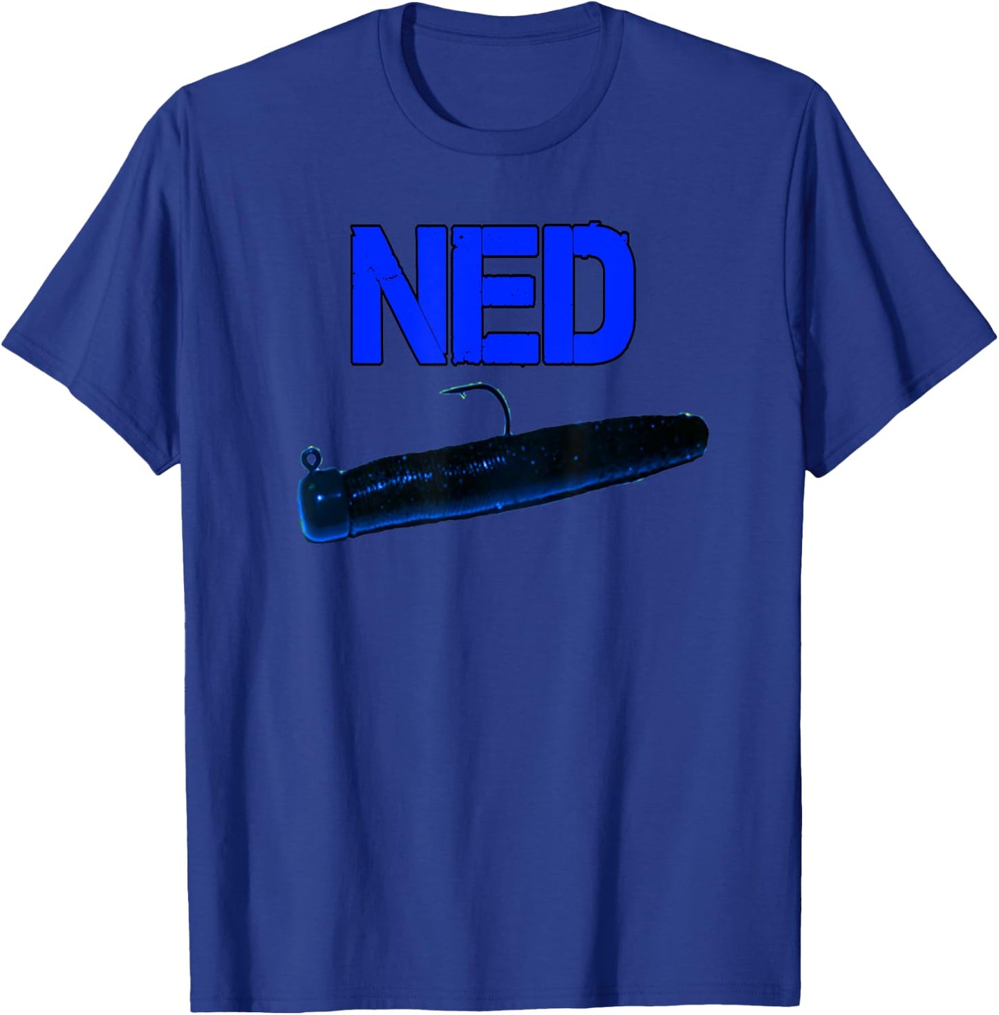 NED Rig Bass Fishing Jigs Apparel For Fishermen By Black Fly T-Shirt - T-Shirt | Royal