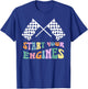 Start Your Engines Retro Checkered Flag Funny Groovy Racing T-Shirt - T-Shirt | Royal