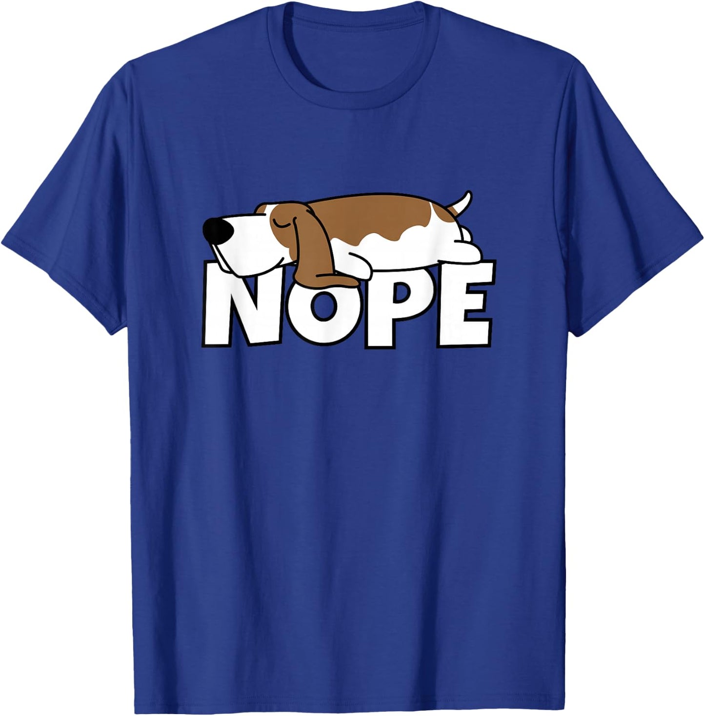 Lazy Basset Hound Cute Dog Nope T-Shirt - T-Shirt | Royal