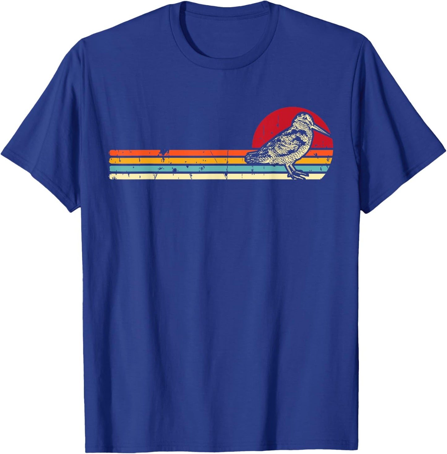 American Woodcock Bird Retro Vintage Unique Birding Gift T-Shirt - T-Shirt | Royal