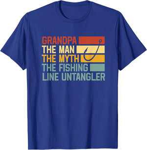Grandpa The Man The Myth The Fishing Line Untangler T-Shirt - T-Shirt | Royal