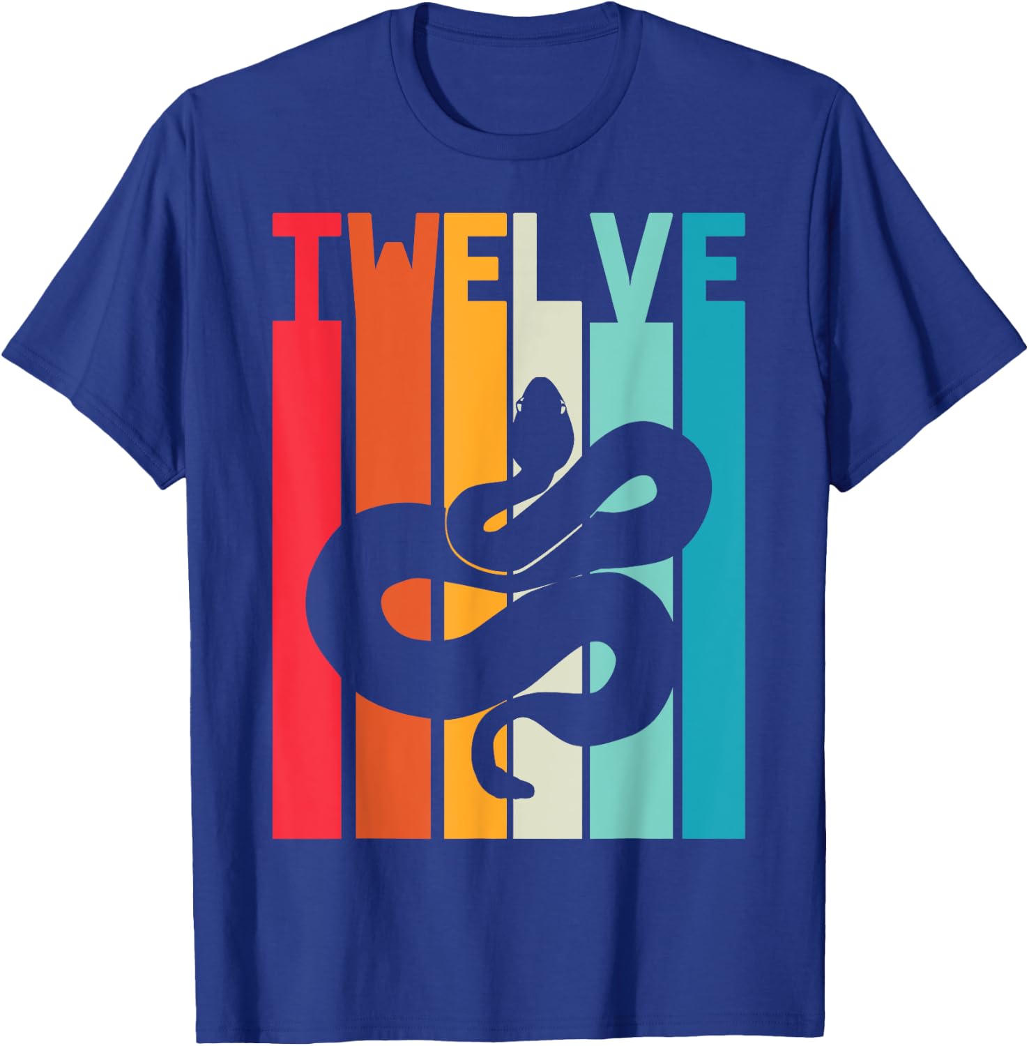 12th Birthday Vintage Snake Lover Pet Reptile 12 Years Old T-Shirt - T-Shirt | Royal