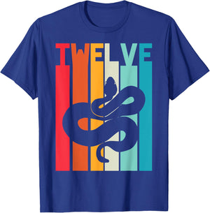 12th Birthday Vintage Snake Lover Pet Reptile 12 Years Old T-Shirt - T-Shirt | Royal