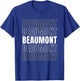Beaumont Repeating Text Retro Design T-Shirt - T-Shirt | Royal
