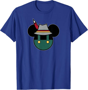 Disney Mickey Mouse Logo Oktoberfest German Hat & Lederhosen T-Shirt - T-Shirt | Royal
