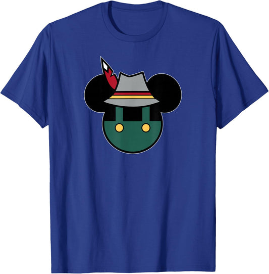 Disney Mickey Mouse Logo Oktoberfest German Hat & Lederhosen T-Shirt - T-Shirt | Royal