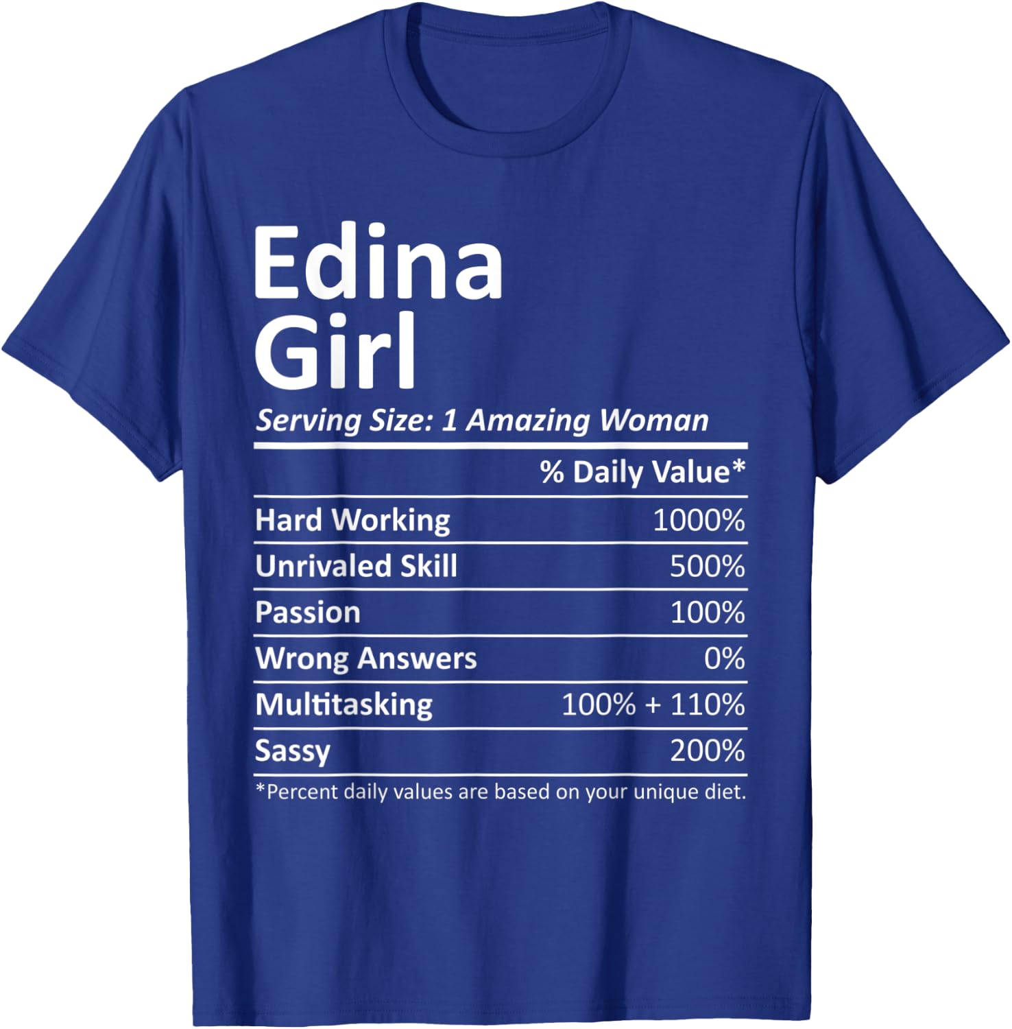 EDINA GIRL MN MINNESOTA Funny City Home Roots USA Gift T-Shirt - T-Shirt | Royal