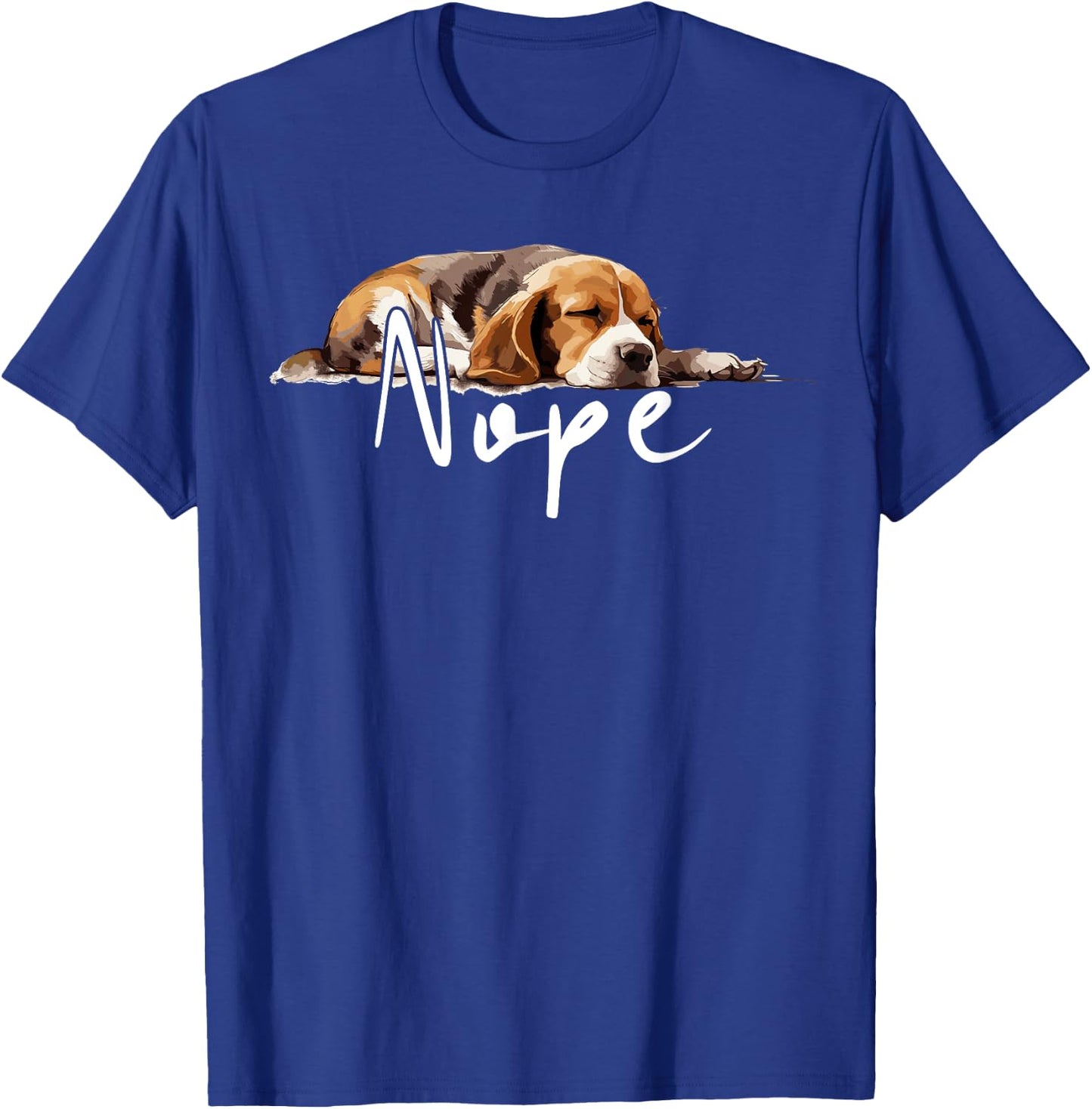 Nope Lazy Beagle Funny Dog Lover Cute Beagle Men Women Kids T-Shirt - T-Shirt | Royal