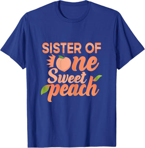 Sister First Birthday One Sweet Peach Bday Family Matching T-Shirt - T-Shirt | Royal