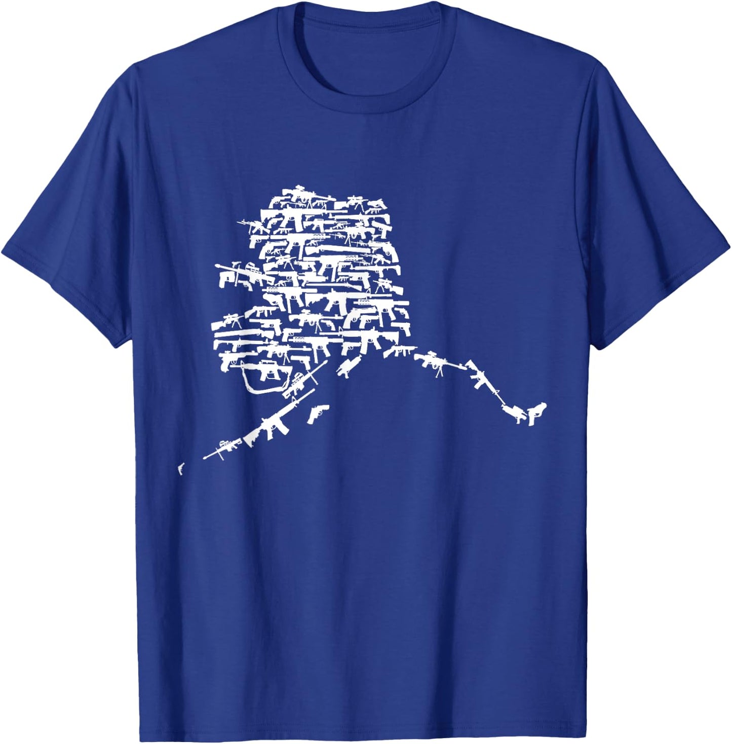 State of Alaska made up of Guns 2nd Amendment T-Shirt - T-Shirt | Royal