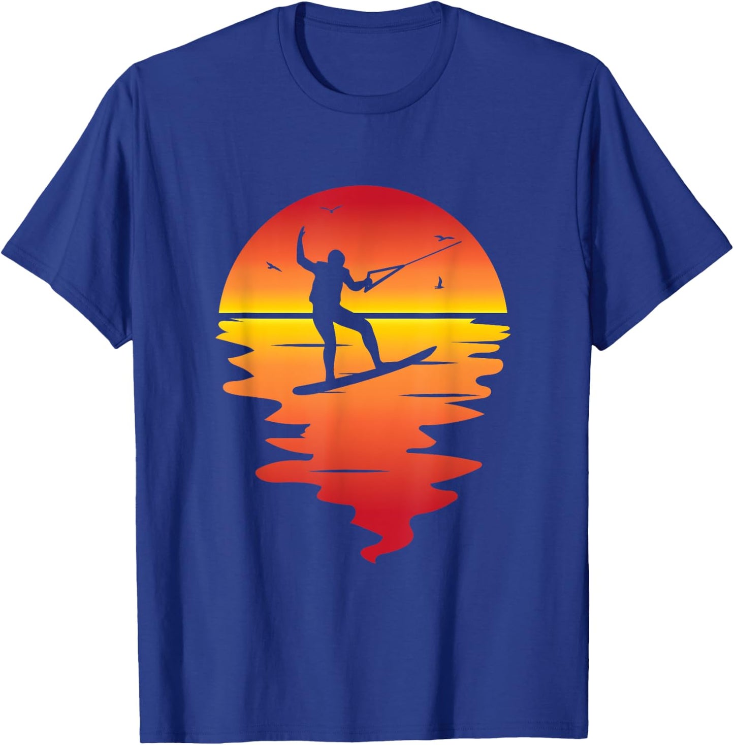 Cool Sunset Wakeboarding Graphic For Wakeboard Lovers T-Shirt - T-Shirt | Royal