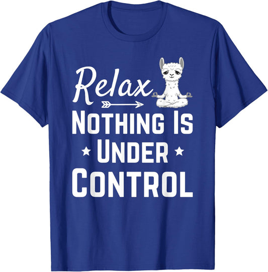 Funny Mindfulness Yoga Zen Meditation Saying Llama Monk Yoga T-Shirt - T-Shirt | Royal