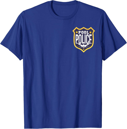 Swimming Swimmer Swim Pool Police Coach Dad Badge T-Shirt - T-Shirt | Royal