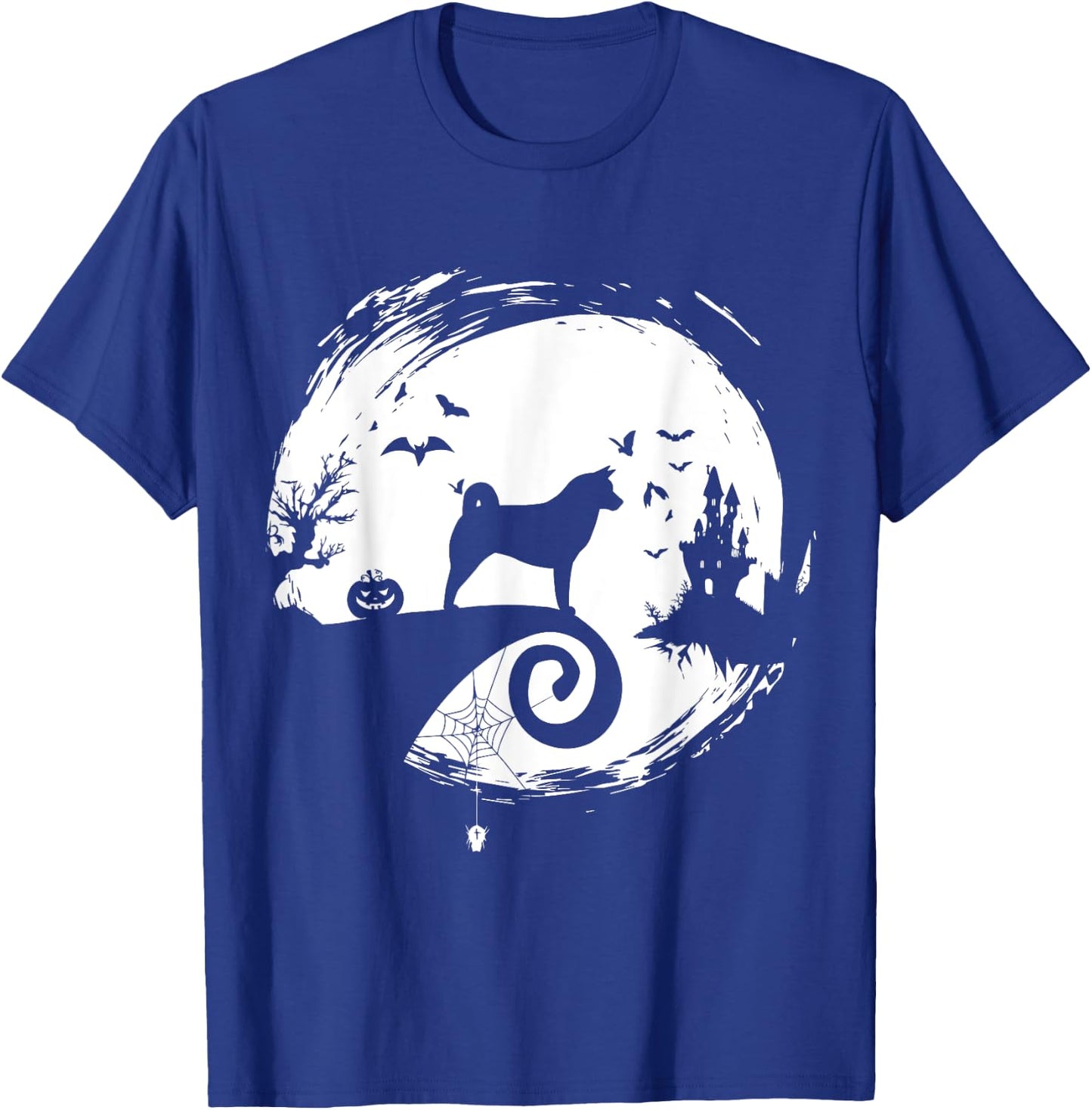 Shiba Inu Halloween Costume Moon Silhouette Horror T-Shirt - T-Shirt | Royal