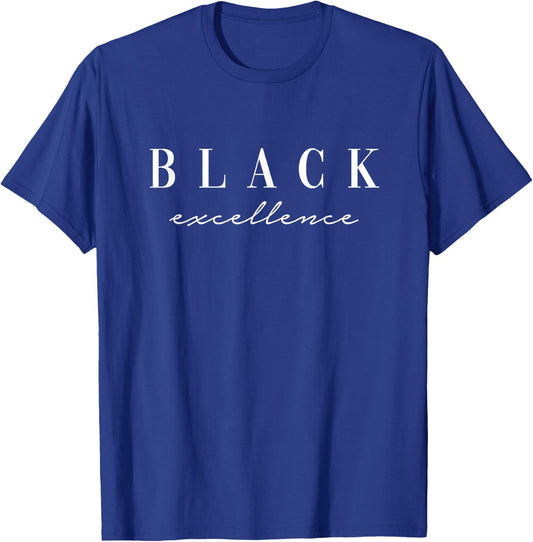 Black Excellence Black Power White Deluxe Font T-Shirt - T-Shirt | Royal