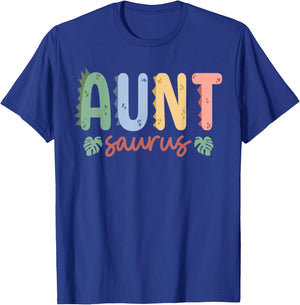 Aunt Saurus Dad Dinosaur Birthday Family Matching T-Shirt - T-Shirt | Royal