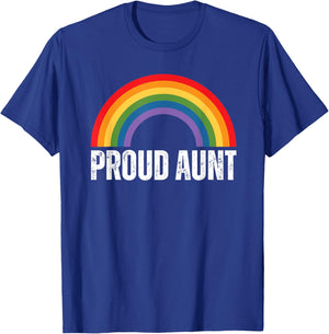 Proud Aunt Rainbow Gay Pride T-Shirt - T-Shirt | Royal