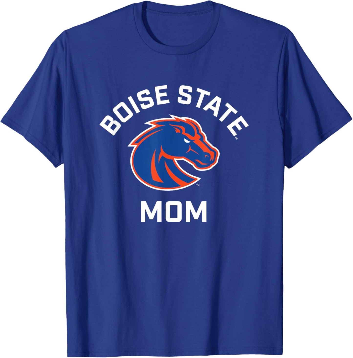 Boise State University BSU Broncos Arched Mom T-Shirt - T-Shirt | Royal