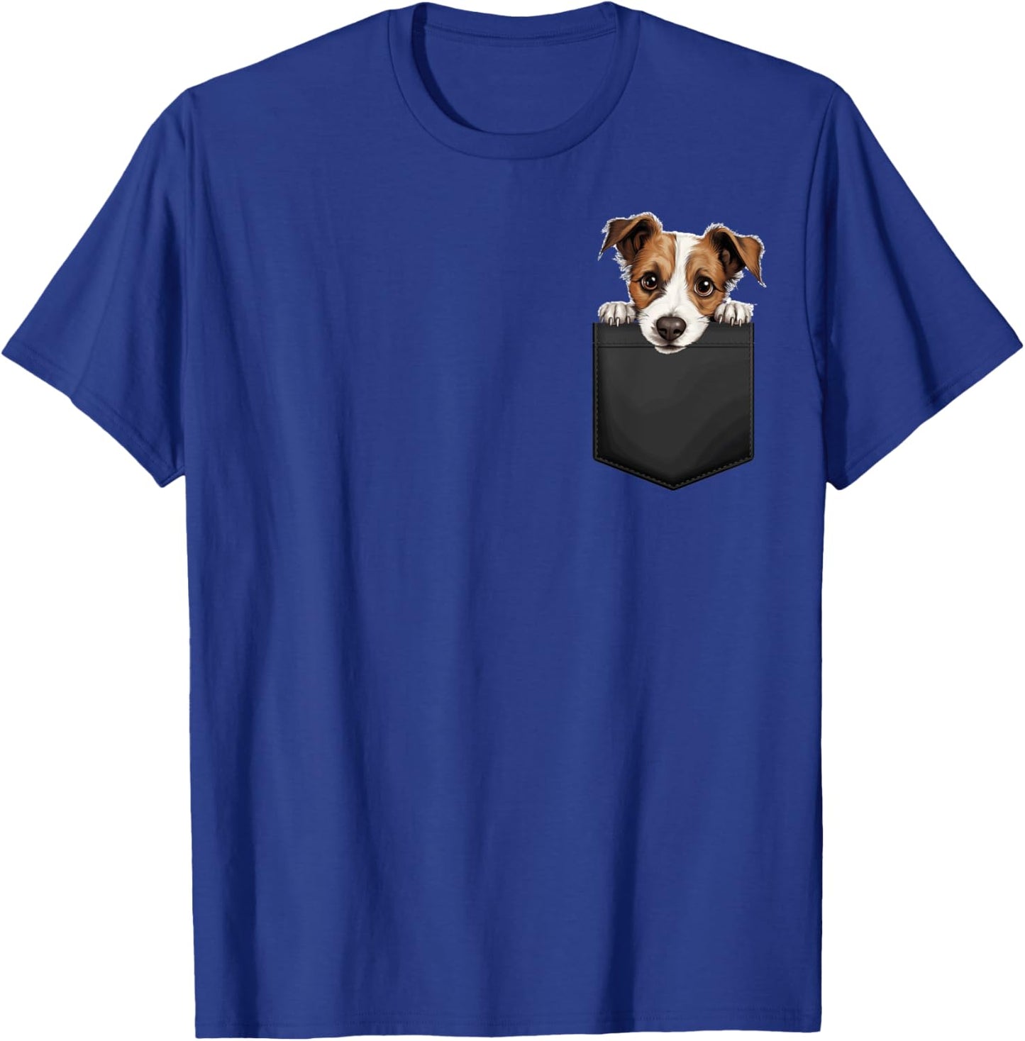Funny Jack Russell Terrier Puppy Dog In Pocket Cute Pet Love Men Women Girls Kids T-Shirt - T-Shirt | Royal
