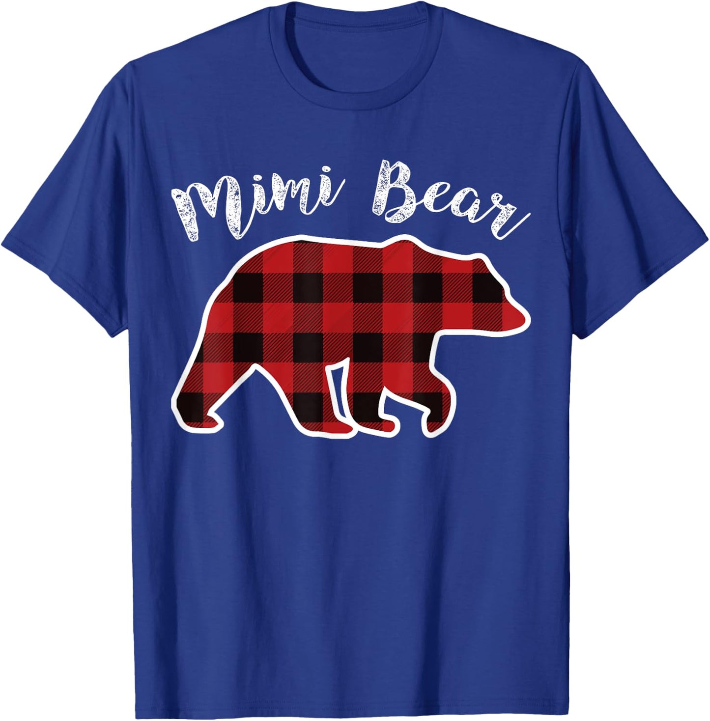 MIMI BEAR | Women Red Plaid Christmas Pajama Gift T-Shirt - T-Shirt | Royal