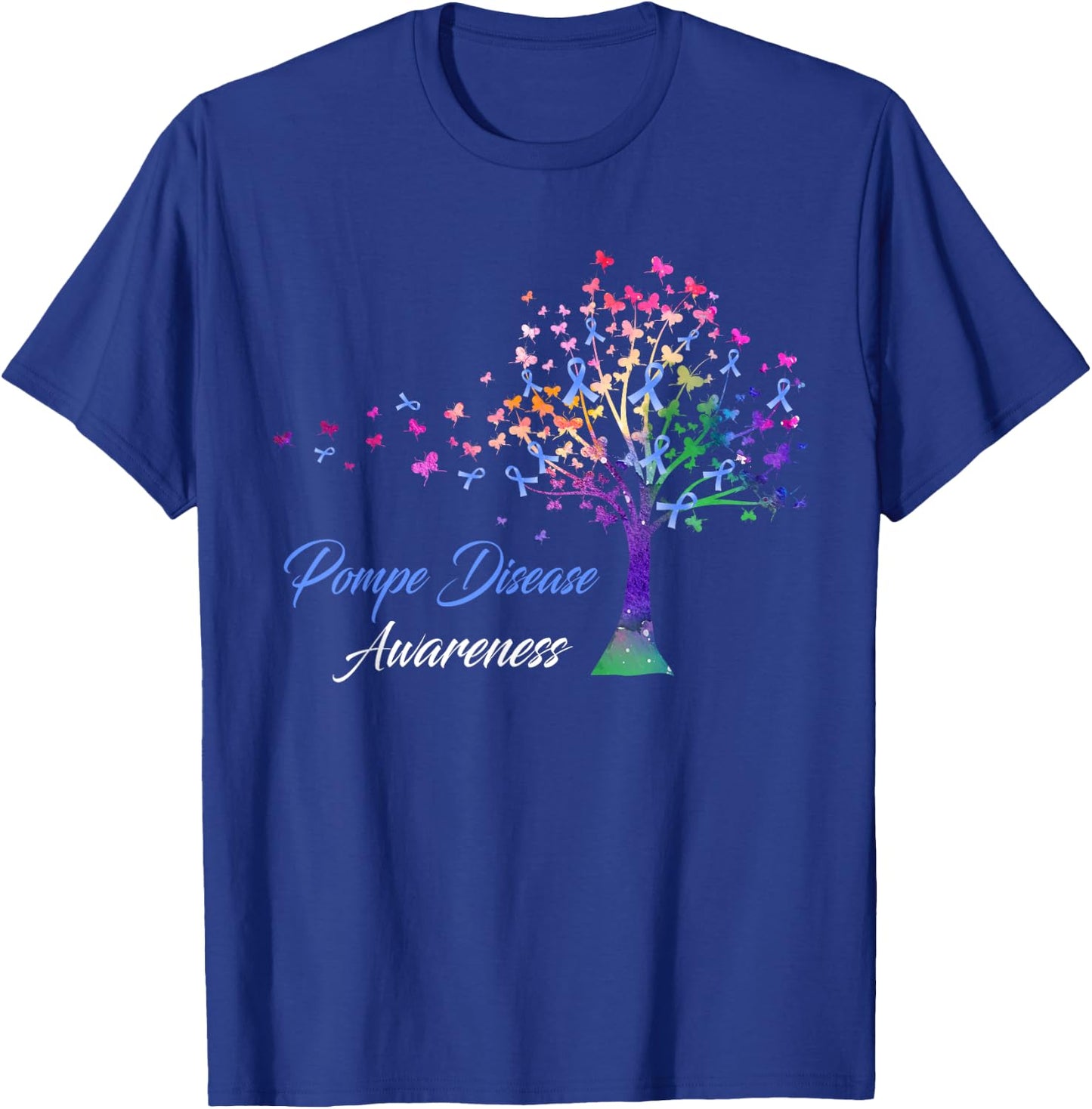 Tree Ribbon Pompe Disease Awareness T-Shirt - T-Shirt | Royal