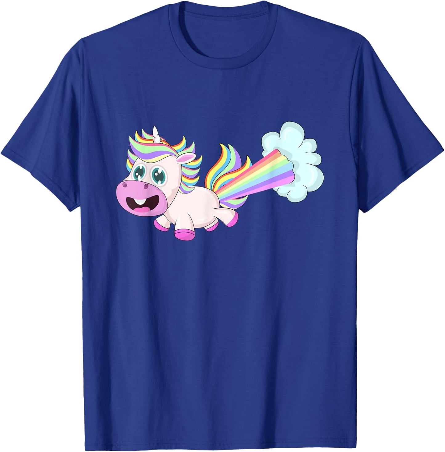 Unicorn Farting a Rainbow T-Shirt - T-Shirt | Royal
