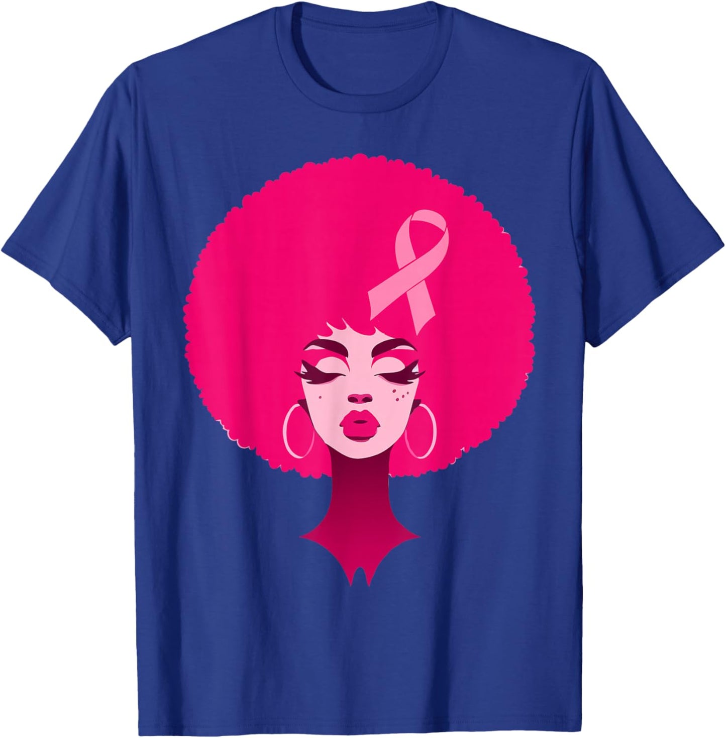 Breast Cancer Black African American Women Support Pink T-Shirt - T-Shirt | Royal