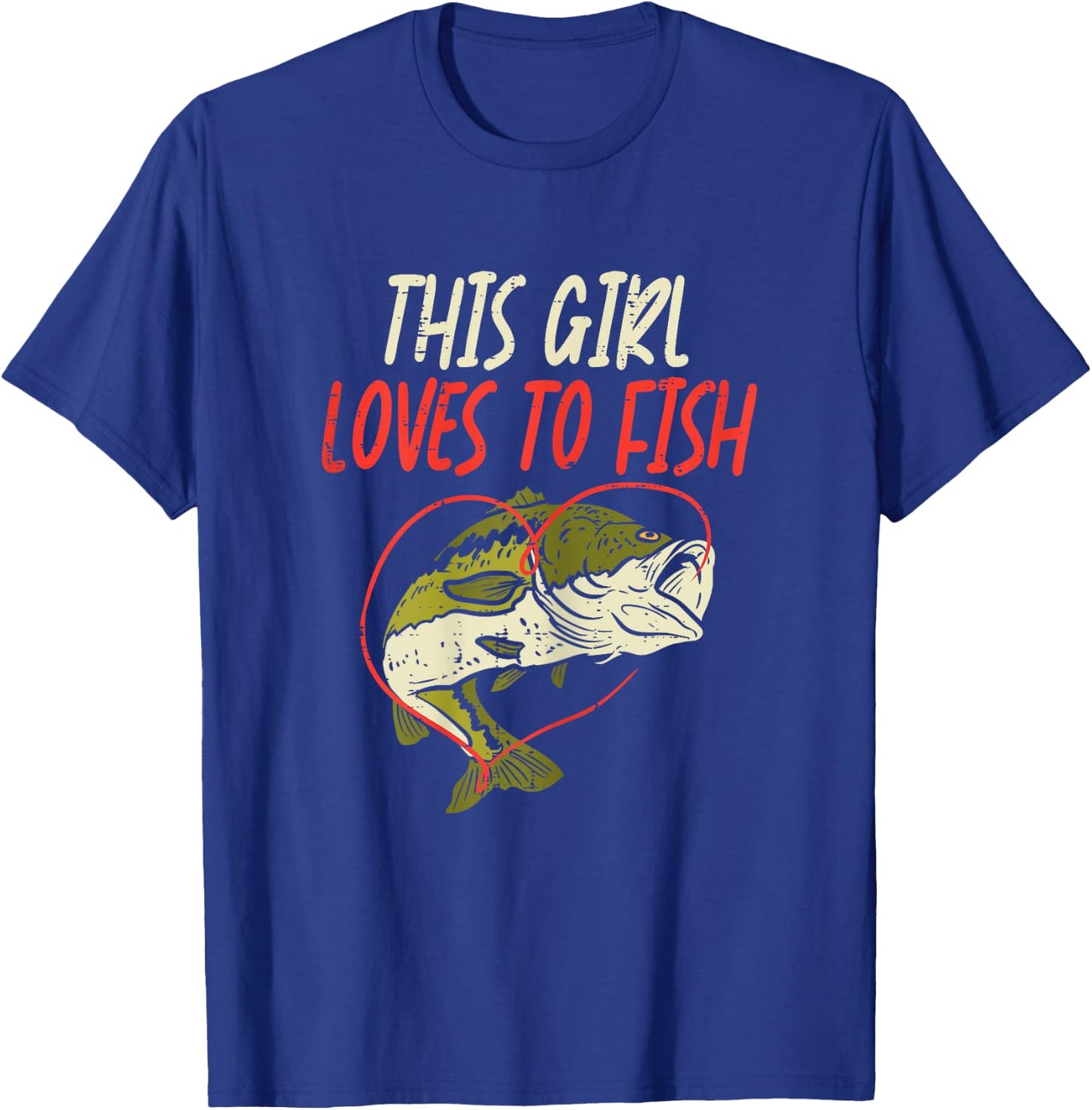 This Girl Loves To Fish Bass Fishing Family Matching Gift T-Shirt - T-Shirt | Royal