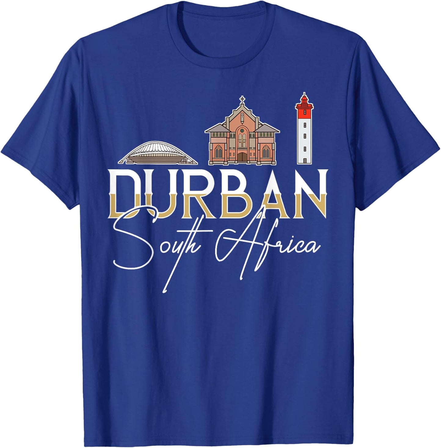 Durban South Africa City Skyline Map Travel T-Shirt - T-Shirt | Royal