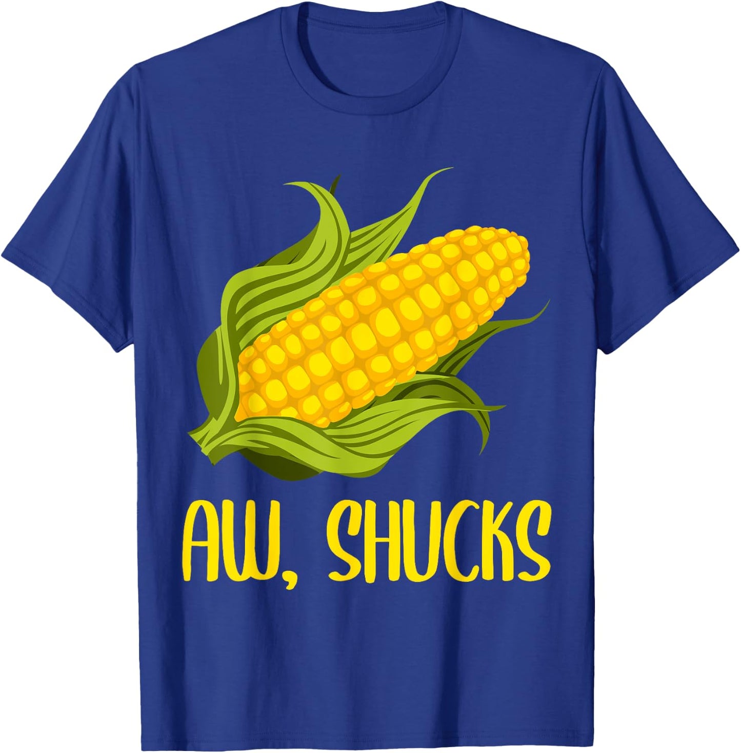 Funny Corn On Cob Corn Gift Women Cool Aw Shucks T-Shirt - T-Shirt | Royal
