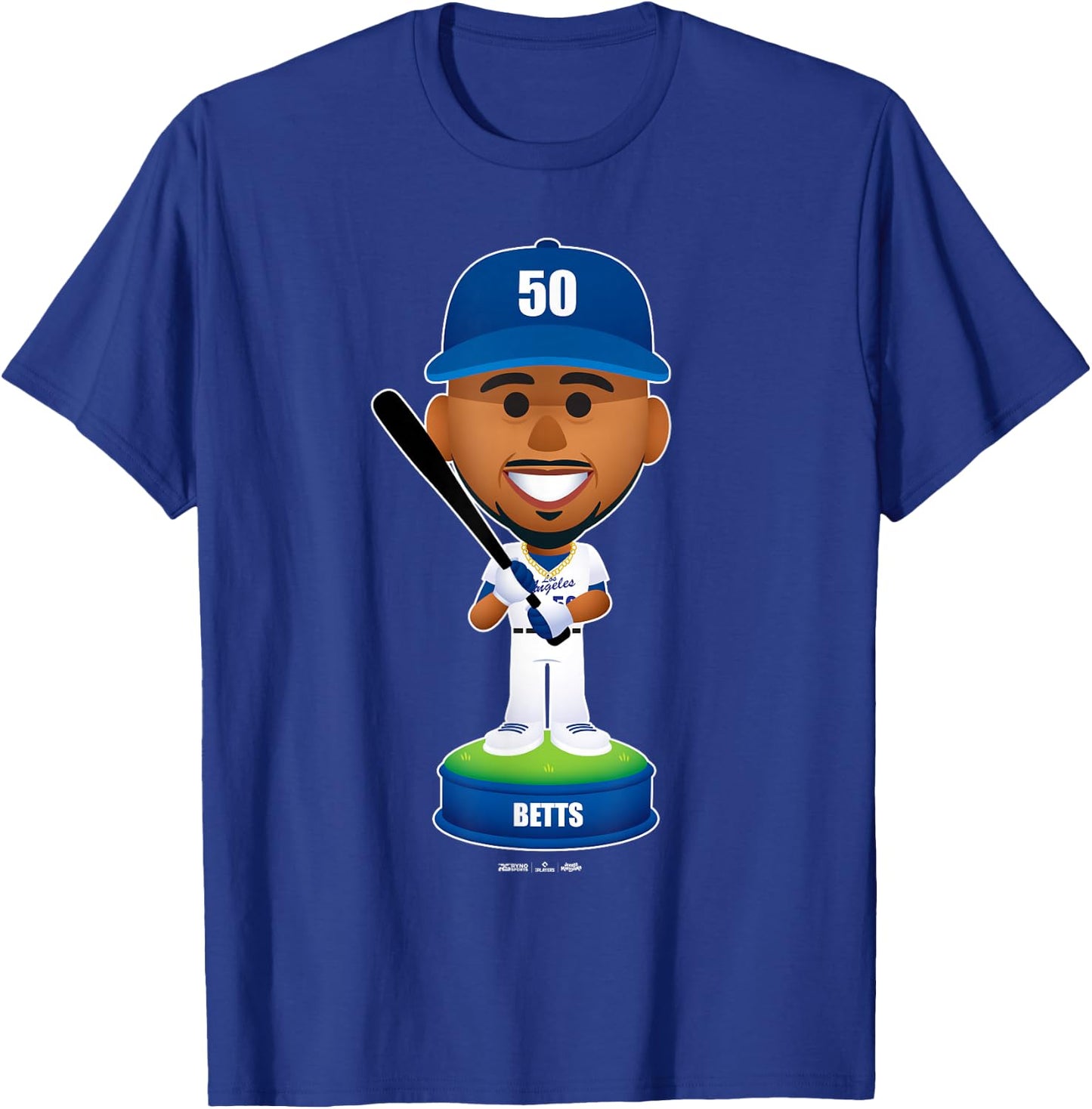 Mookie Betts Los Angeles Baseball Bobblehead MLBPA T-Shirt - T-Shirt | Royal