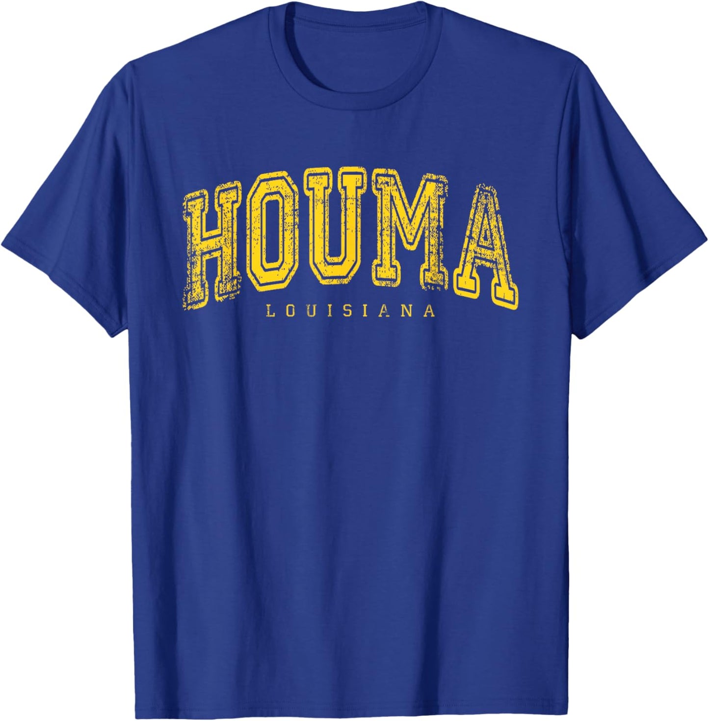 Houma Louisiana Vintage Retro US City State Travel T-Shirt - T-Shirt | Royal