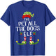 Pet All The Dogs Christmas Elf Matching Pajama X-Mas Party T-Shirt - T-Shirt | Royal