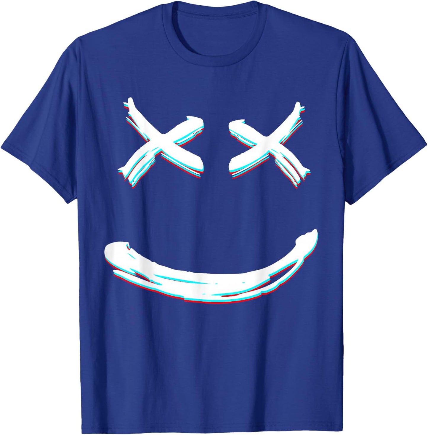X Eyed Smile Face | X Eyes T-Shirt - T-Shirt | Royal