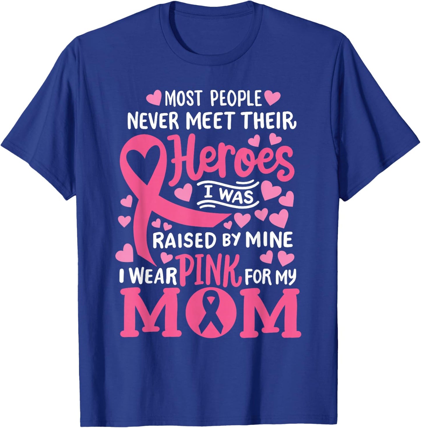 Breast Cancer Awareness Wear Pink For My Mom Support Kids T-Shirt - T-Shirt | Royal
