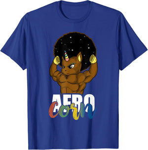Afro Corn Afrocorn Unicorn Black History Men Boys Gift T-Shirt - T-Shirt | Royal