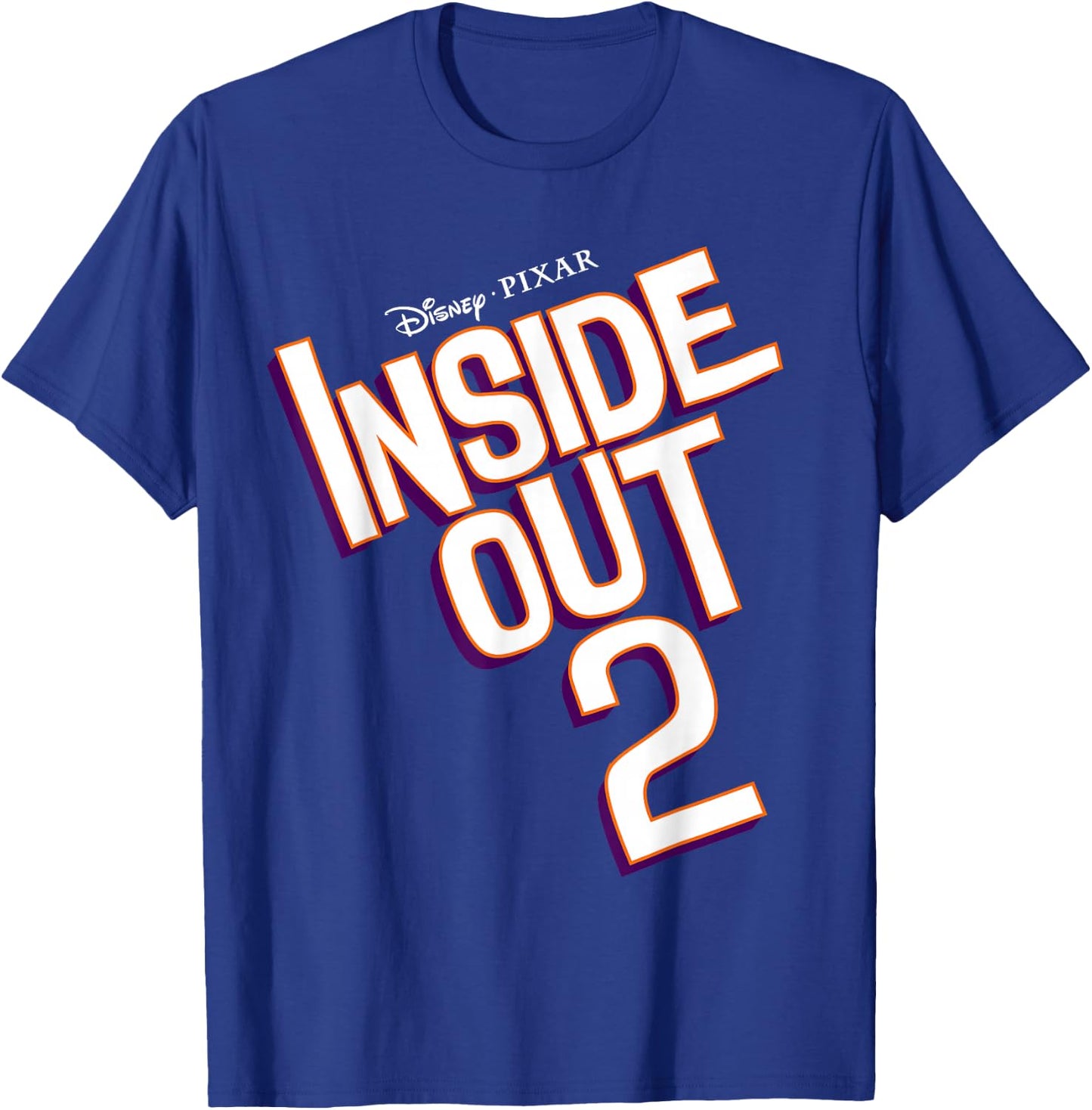 Disney Pixar Inside Out 2 Neon Outline Title Logo T-Shirt - T-Shirt | Royal