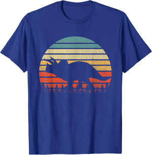 Vintage Triceratops Dinosaurus Sunset Retro T-Shirt - T-Shirt | Royal
